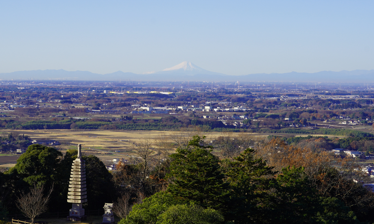 雨引山の展望台からの富士山