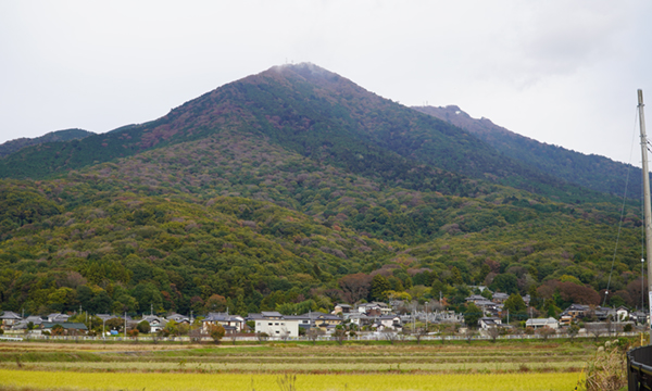 南側麓の国松からの筑波山の紅葉の状況