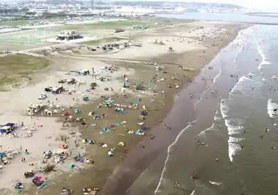 茨城の海水浴場の写真