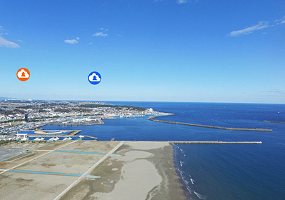 茨城の代表する海岸の大洗海岸の写真