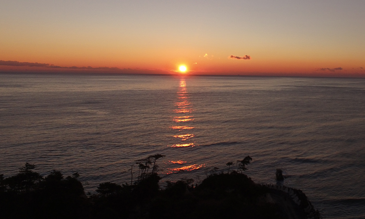 日立市の田尻浜・東滑川海浜緑地の初日の出