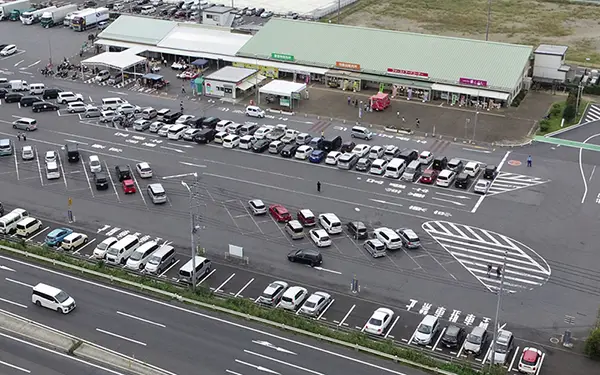 五霞町の産業と観光の道の駅ごかの空撮景観写真