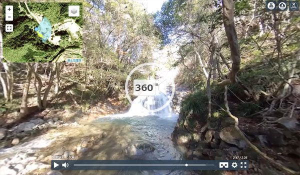 高萩市観光スポットの乙女滝の観光VR動画