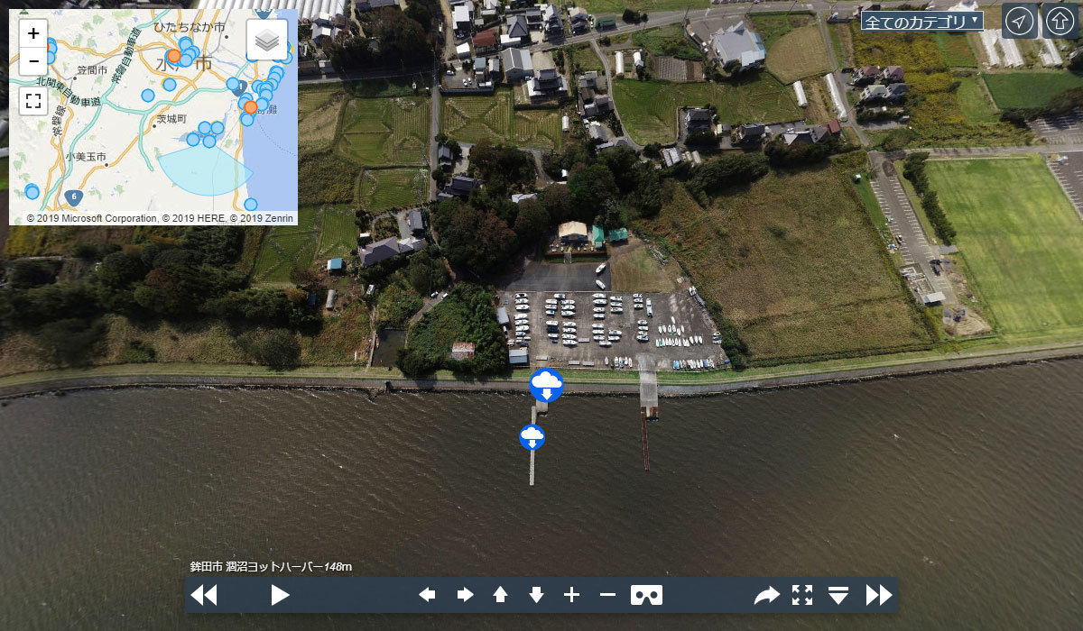 涸沼ヨットハーバーの観光案内360°パノラマ写真VRツアー