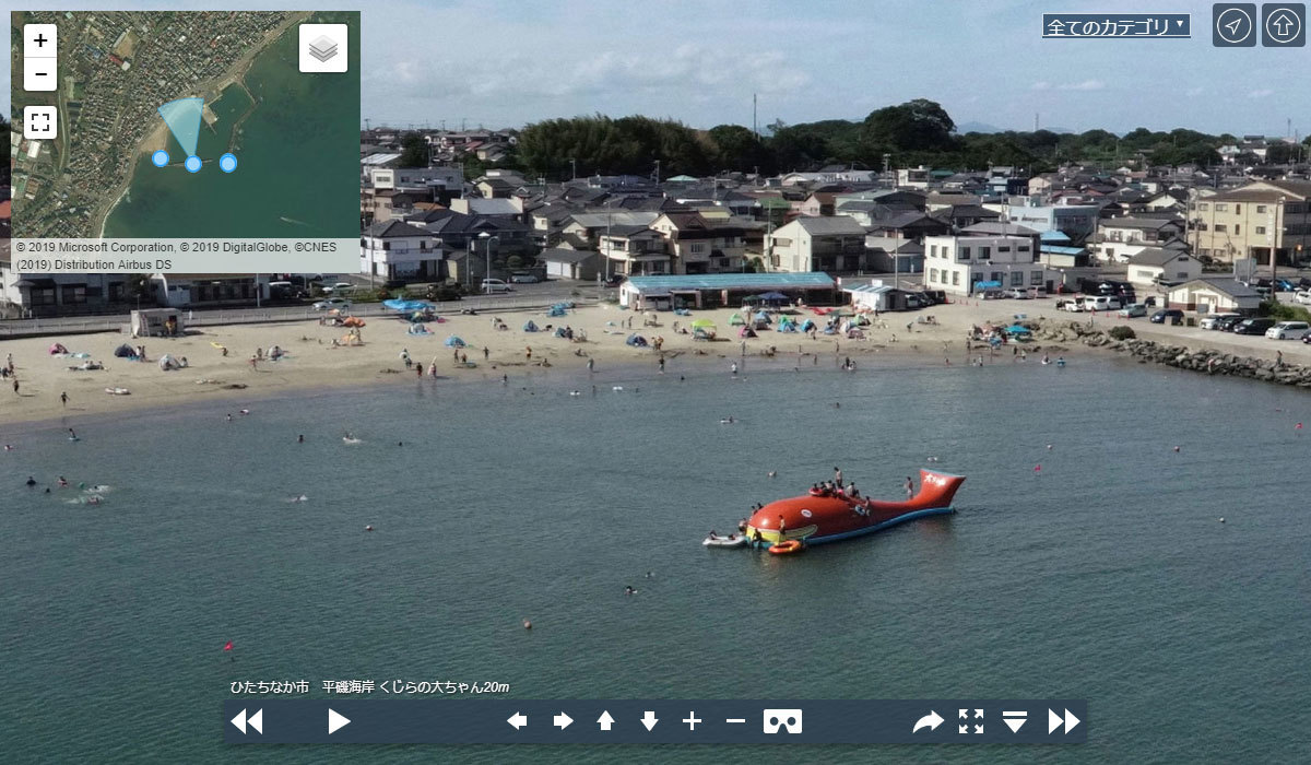 ひたちなか市平磯海水浴場のくじらの大ちゃん