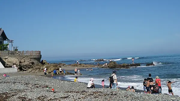 日立市会瀬海水浴場の様子