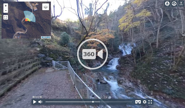 茨城県常陸太田市観光スポットの横川の下滝の観光VR動画