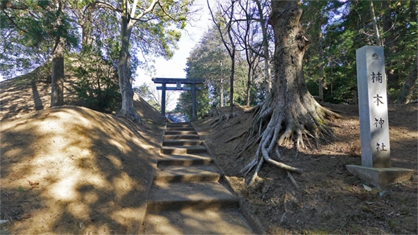 楠木神社の入口・門柱の景観写真とVRシーンのリンク