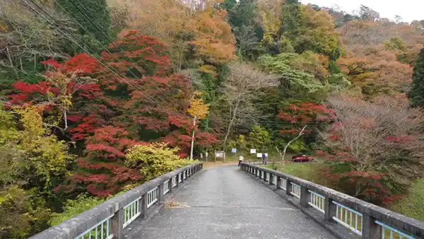 茨城県北茨城市の水沼ダム水花橋の紅葉景観VRツアー