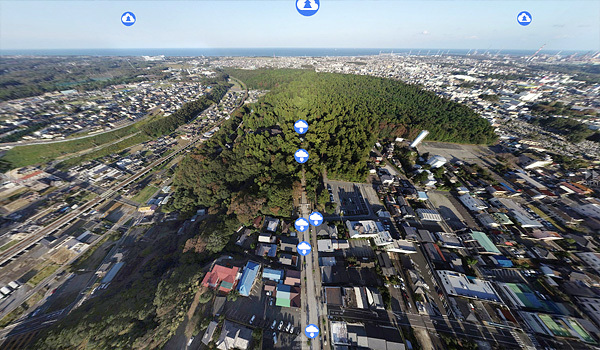 茨城県鹿嶋市の常陸国一宮 鹿島神宮の空撮360VRツアー