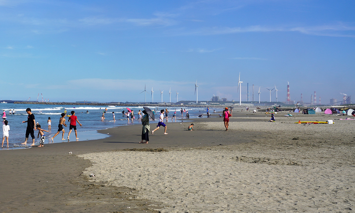 茨城県鹿嶋市の下津海水浴場の様子