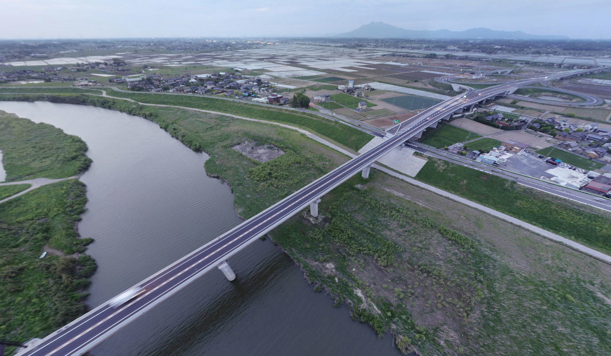 常総市おすすめ地理スポットの圏央道鬼怒川高架橋