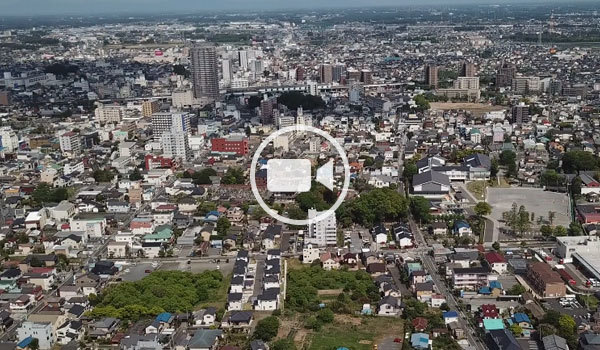 雀神社・古河市市街地の空撮観光動画