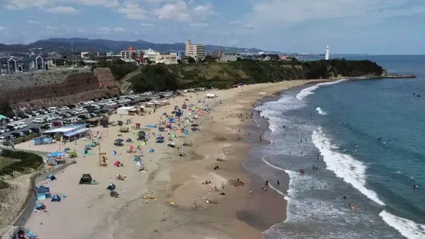 茨城県日立市の久慈浜海水浴場