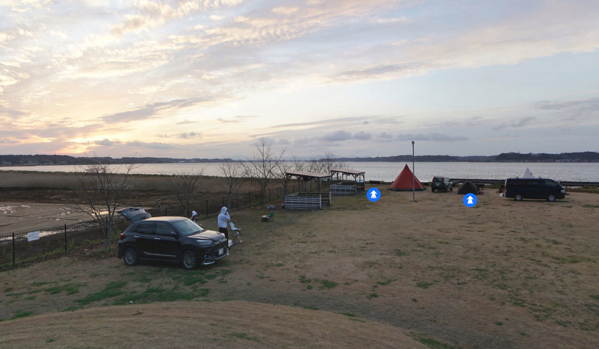 大洗町おすすめ観光スポットの夕日の郷松川キャンプ場の案内VRツアー