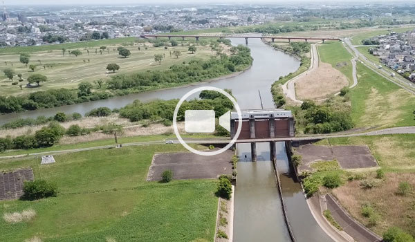 古河市おすすめスポットの三国橋の周辺の空撮観光動画