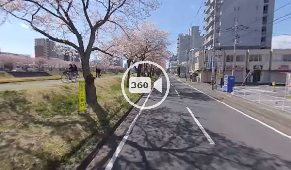 水戸市の桜川の360度動画