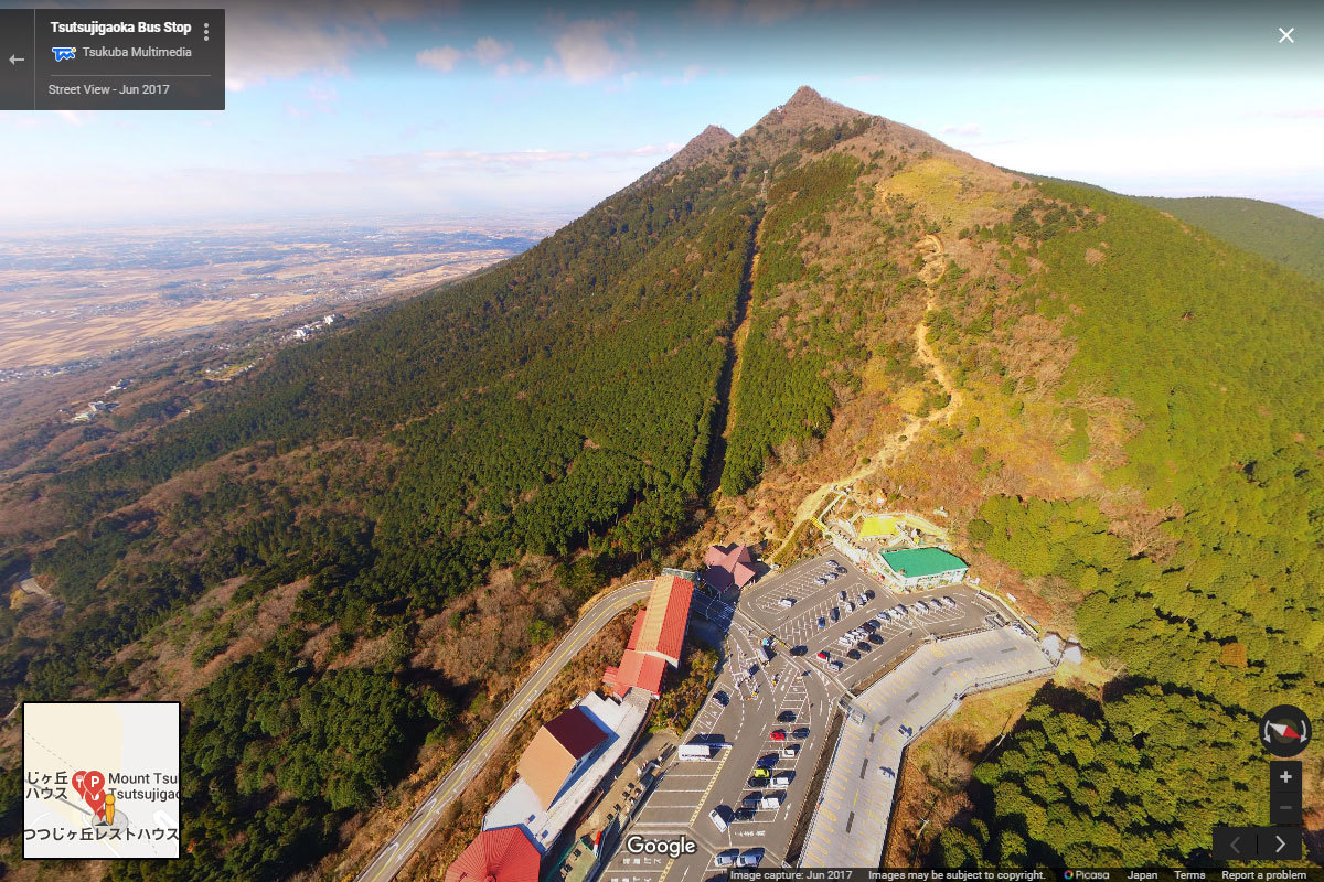 つくば市の筑波山 つつじヶ丘おすすめ観光スポット空撮Googleストリートビュー