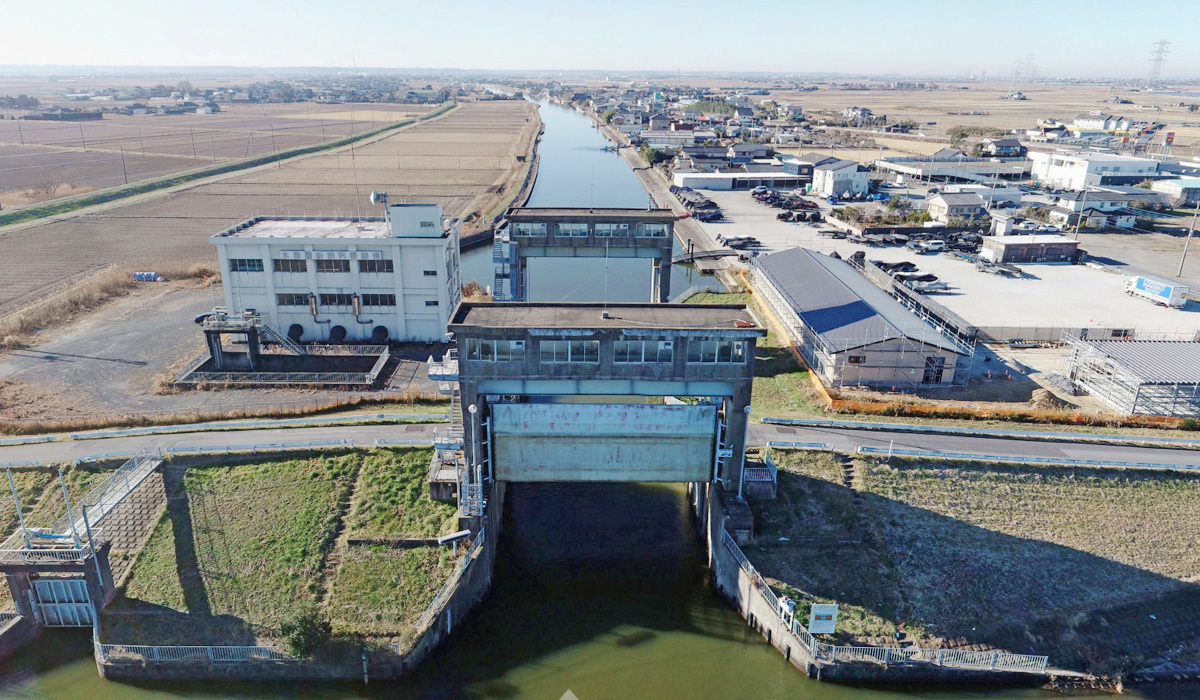 稲敷市三島おすすめ観光スポットの新横利根機場･新横利根閘門