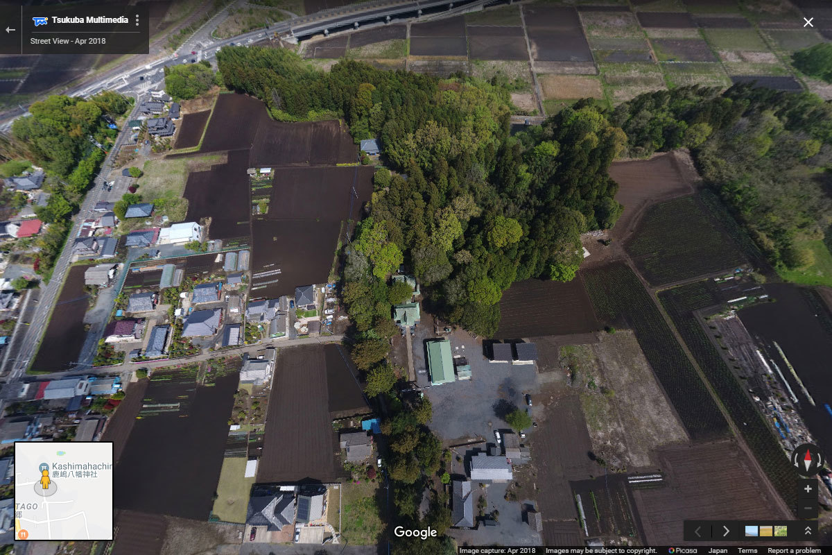 那珂市の額田神社おすすめ観光スポット空撮Googleストリートビュー