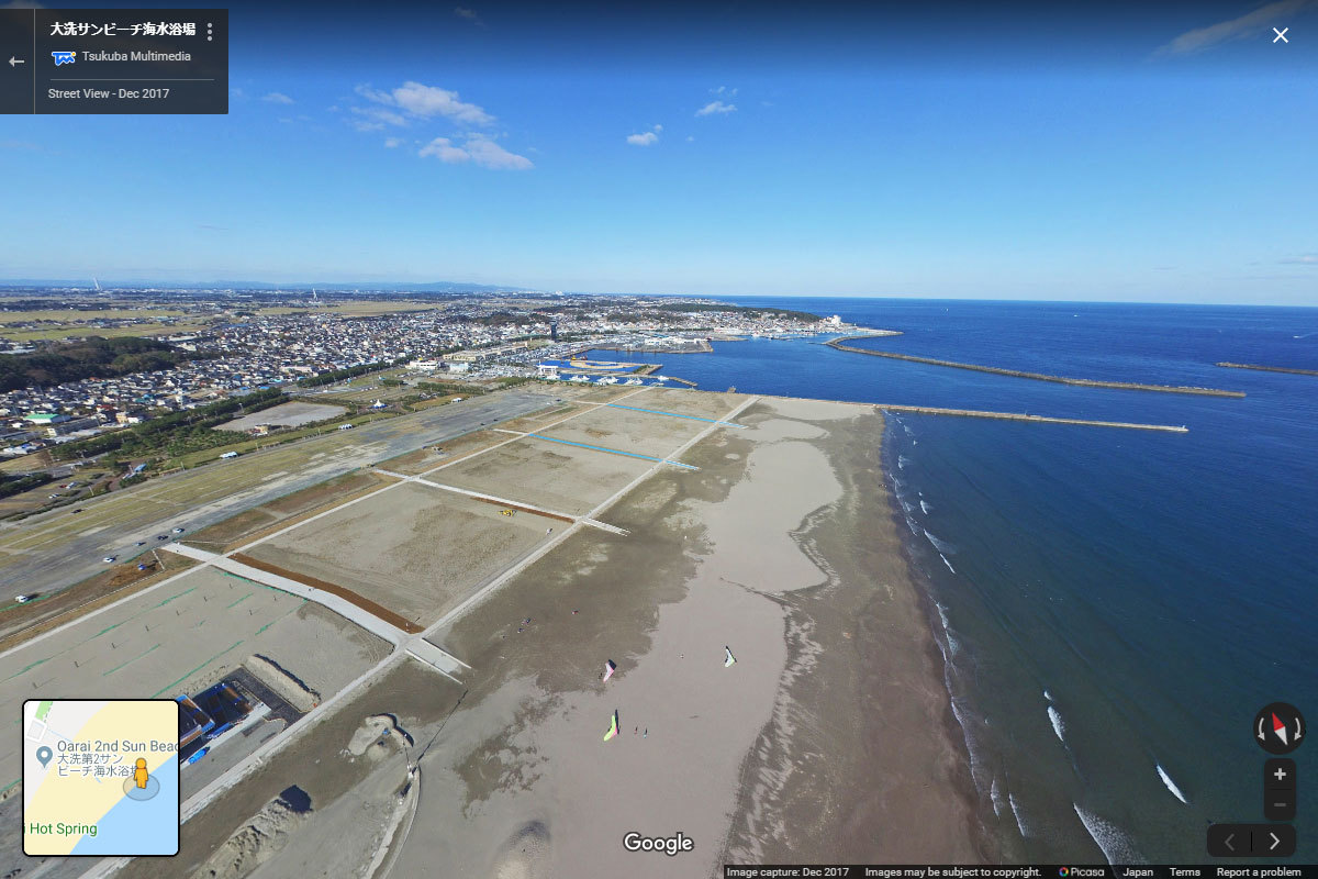 大洗町の大洗サンビーチおすすめ観光スポット空撮Googleストリートビュー