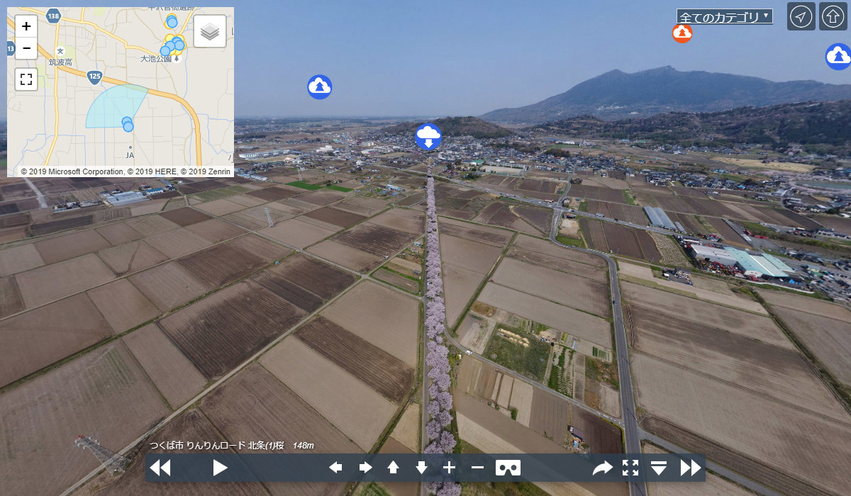 つくば市おすすめ観光スポットのりんりんロード北条の桜
