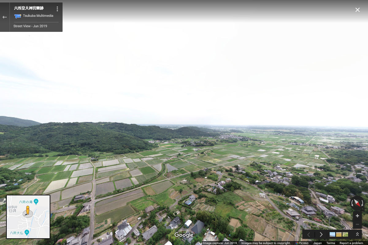 つくば市の六所皇大神宮靈跡おすすめ観光スポット空撮Googleストリートビュー