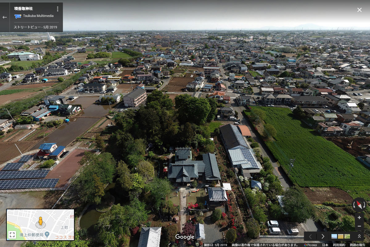 境町の境香取神社おすすめ観光スポット空撮Googleストリートビュー