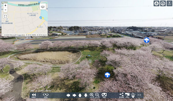 境町のさくらの丘公園の桜VRツアー