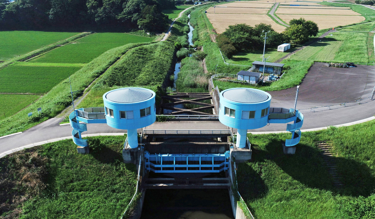 常総市の景観おすすめスポットの篠山水門