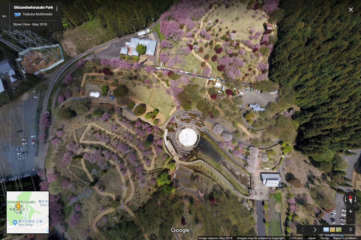 那珂市の静峰ふるさと公園おすすめ観光スポット空撮Googleストリートビュー