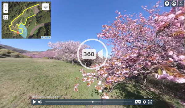 桜川市の富谷山ふれあい公園の360度動画