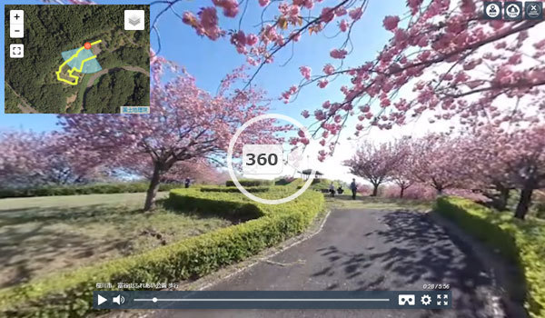 桜川市おすすめ花見スポットの富谷山ふれあい公園の観光VR動画