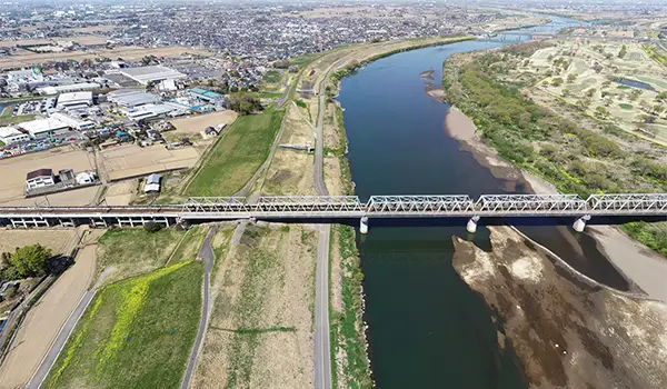 五霞町おすすめ景観スポットの利根川東北新幹線橋