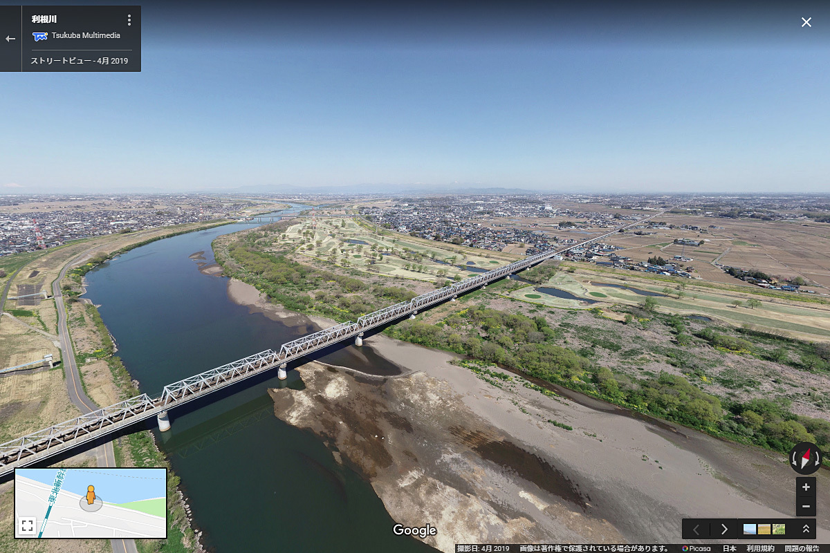 五霞町の利根川東北新幹線橋おすすめ空撮観光スポット空撮Googleストリートビュー