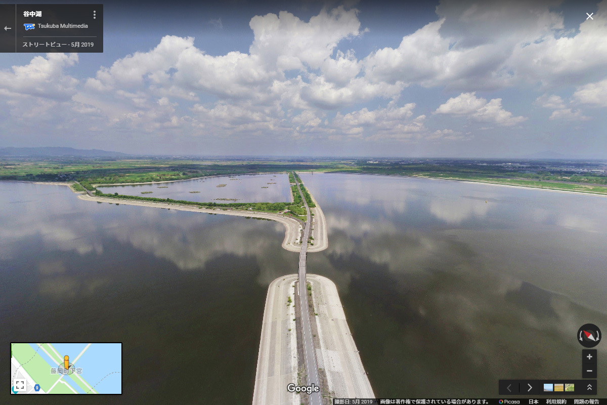 古河市の渡良瀬遊水地おすすめ観光スポット空撮Googleストリートビュー