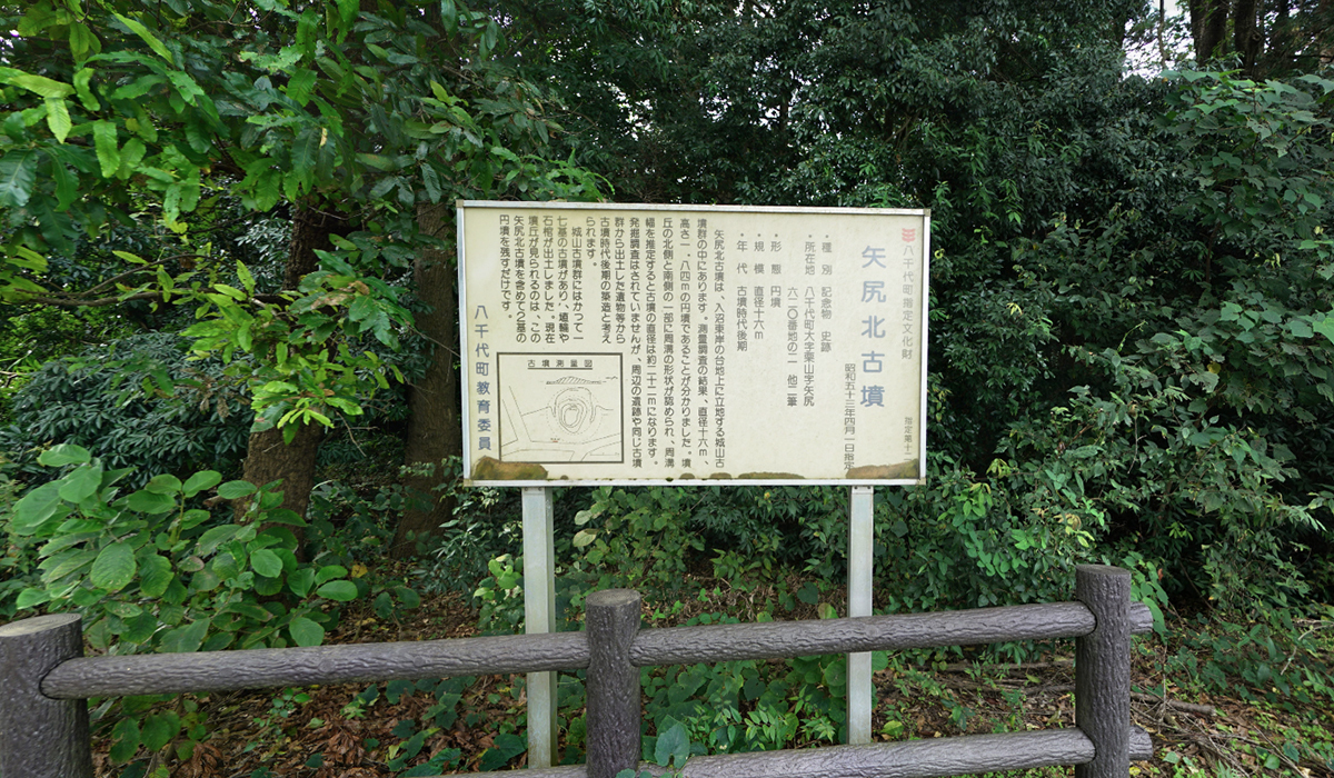 八千代町おすすめ観光スポットの矢尻北古墳の案内VRツアー