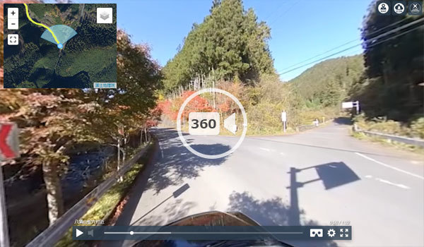 大子町の県道28号の八溝山登山口付近の360VR動画