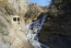 袋田の滝の吊り橋・トンネル入り口付近からの袋田の滝凍結写真